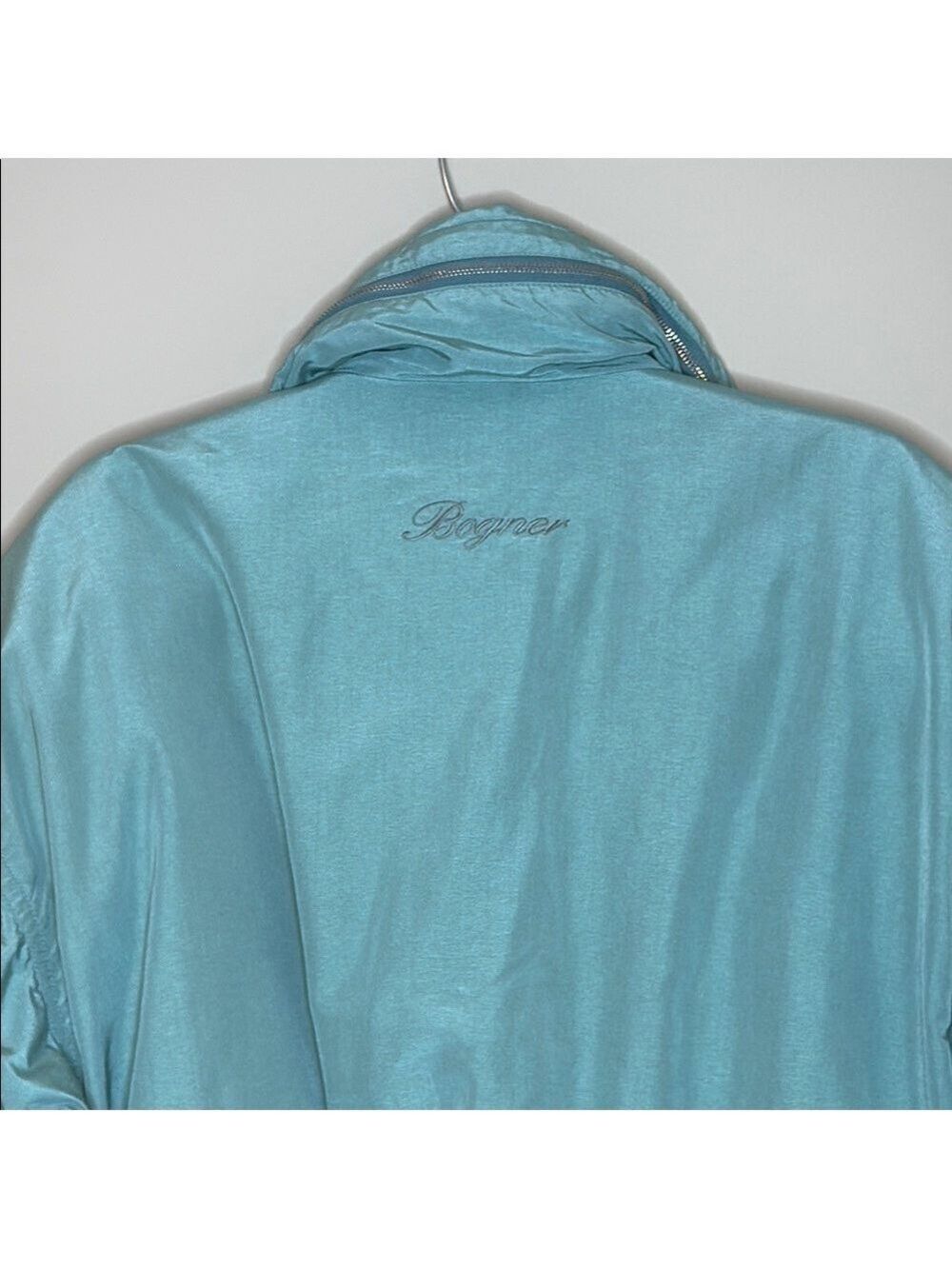 Vintage Teal Goose Down Filled Bogner Bomber Coat Size 12 - Picture 3 of 11